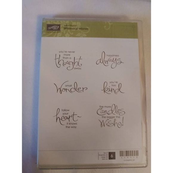 Stampin up Whimsical Words set of 6 stamps unmounted Pre owned - Picture 1 of 3